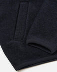 universal works wool fleece zip bomber jacket navy