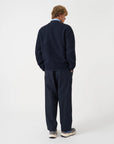 universal works wool fleece zip bomber jacket navy