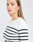 armor lux striped sailor sweater groix cotton milk rich navy