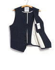 hansen knud casual waistcoat broken blue