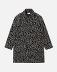 universal works account coat leopard flower wool blue