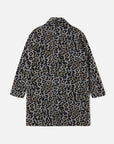 universal works account coat leopard flower wool blue