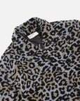 universal works account coat leopard flower wool blue