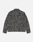 universal works club jacket leopard flower wool blue