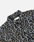 universal works club jacket leopard flower wool blue