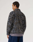 universal works club jacket leopard flower wool blue