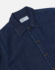 universal works fatigue shirt indigo work denim