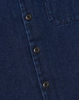 universal works fatigue shirt indigo work denim