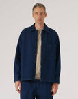 universal works fatigue shirt indigo work denim