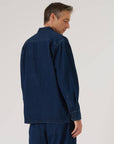 universal works fatigue shirt indigo work denim