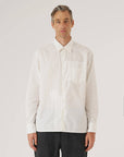 universal works patched lazy day shirt poplin white