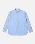 universal works lazy day shirt blue pop stripe four