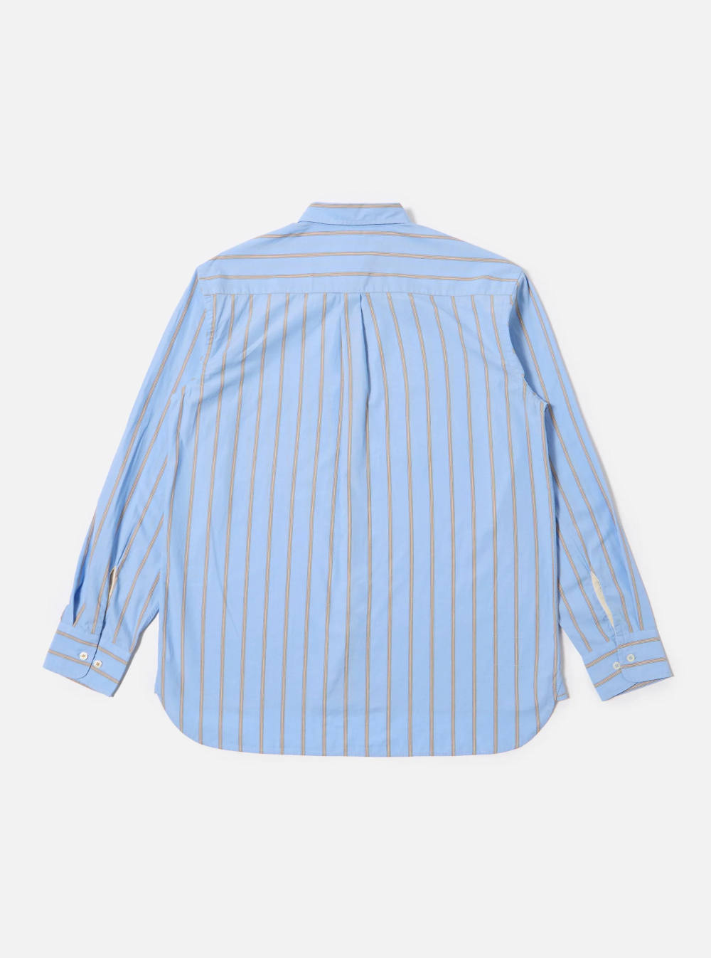 【BLUE】WOOL-LIKE LOOSE STRIPE SHIRT LCW Vision Striped Oversize Poplin Women's Shirt - S57184Z8-LEN