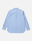 universal works lazy day shirt blue pop stripe four