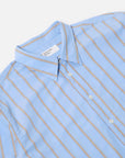 universal works lazy day shirt blue pop stripe four