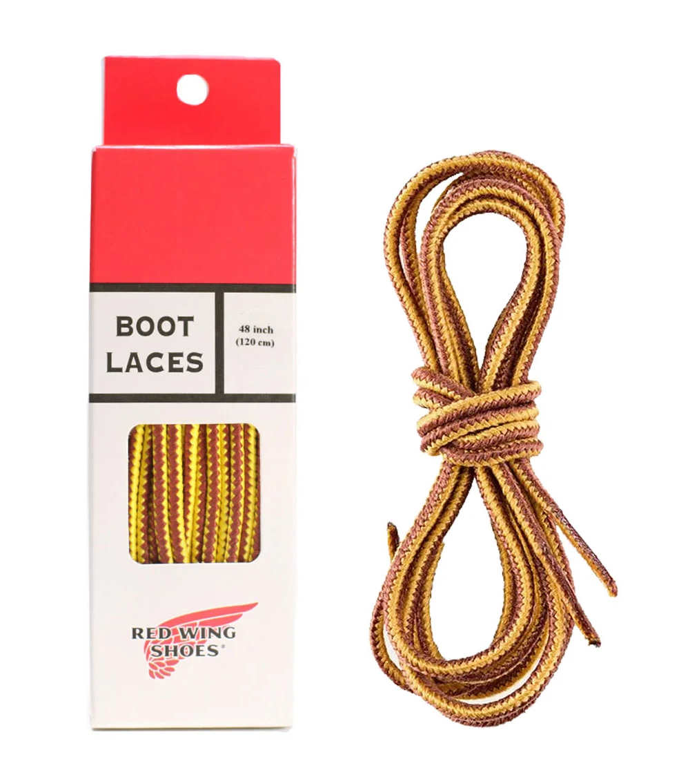 red wing heritage 6-7 eyelets taslan shoe laces gold tan nylon