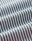 portuguese flannel atlantico stripe long sleeve shirt green seersucker (LAST SIZE XXL)