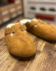 birkenstock boston shearling mink suede leather