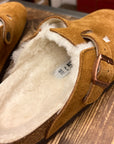 birkenstock boston shearling mink suede leather