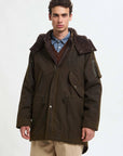 baracuta waxed parka deep moss