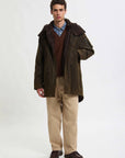 baracuta waxed parka deep moss