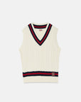 baracuta cable vest off white