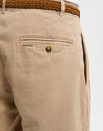 baracuta garment dyed canvas shorts British khaki