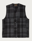 filson mackinaw wool vest charcoal black heritage check