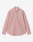 carhartt wip long sleeve bolton shirt glassy pink