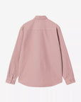 carhartt wip long sleeve bolton shirt glassy pink