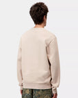 carhartt wip script embroidery sweatshirt fleur de sel white