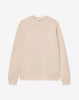 carhartt wip script embroidery sweatshirt fleur de sel white