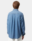 carhartt wip long sleeve lucas shirt blue stone washed