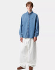 carhartt wip long sleeve lucas shirt blue stone washed