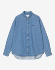 carhartt wip long sleeve lucas shirt blue stone washed