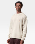 carhartt wip long sleeve vista waffle t-shirt fleur de sel garment dyed