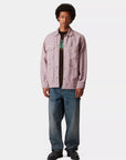 carhartt wip walter chore coat pink fog garment dyed