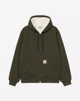 carhartt wip active sweat jacket olive stone washed