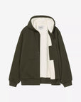 carhartt wip active sweat jacket olive stone washed