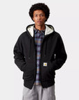 carhartt wip active sweat jacket black stone washed