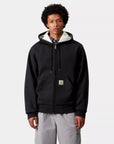 carhartt wip active sweat jacket black stone washed