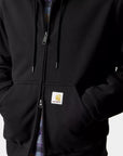 carhartt wip active sweat jacket black stone washed