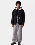 carhartt wip active sweat jacket black stone washed