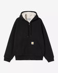 carhartt wip active sweat jacket black stone washed