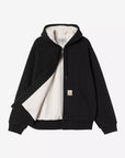 carhartt wip active sweat jacket black stone washed