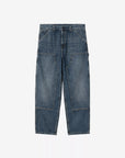 carhartt wip og double knee pant blue dark used wash