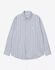 carhartt wip long sleeve beale shirt beale stripe gentle blue