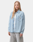 carhartt wip women alta shirt jacket blue stone bleached