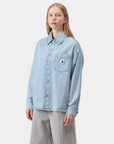 carhartt wip women alta shirt jacket blue stone bleached