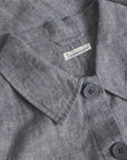 knowledge cotton regular linen overshirt vintage indigo (LAST SIZE XS)